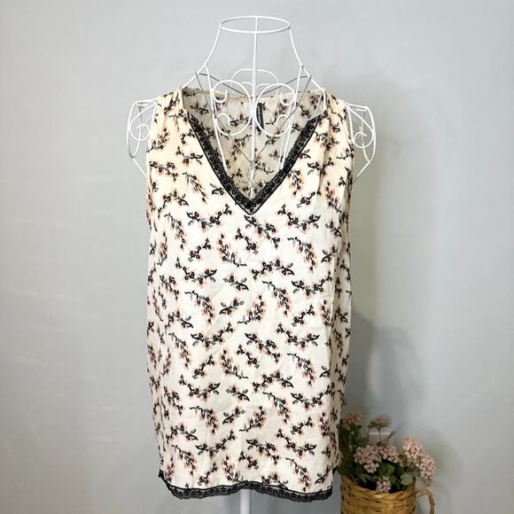 Cute vintage y2k floral lace sleeveless silky top - Picture 1 of 6